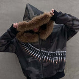 Sudadera con capucha estilo streetwear hip-hop