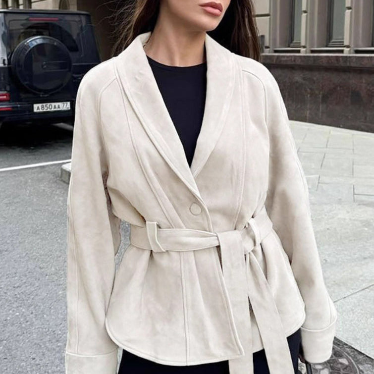 chaqueta vintage de ante de manga larga
