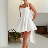 Vestido de noche mini con corsé y lazo extraíble