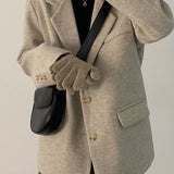 Blazer largo extragrande en mezcla de lana