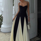 Vestido largo con tirantes de colores