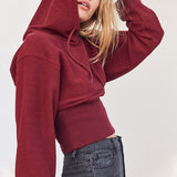 Sudadera con capucha holgada y de cintura alta