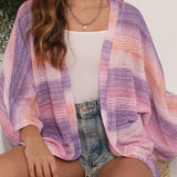 Cárdigan informal de crochet con efecto tie-dye