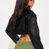 Chaqueta de motociclista con estampado de letras
