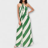 Marlowe - Vestido maxi con patrón a rayas y espalda descubierta