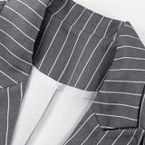Conjunto de blazer a rayas de dos piezas de moda