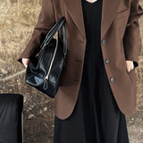 Blazer vintage casual con mangas largas