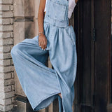 Mono de mujer – Corte holgado – Piernas anchas – Look vaquero – Bolsillo utilitario