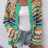 Jenny - Cárdigan de primavera acogedor y multicolor