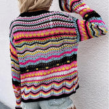 Jenny - Cárdigan de primavera acogedor y multicolor