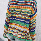 Jenny - Cárdigan de primavera acogedor y multicolor
