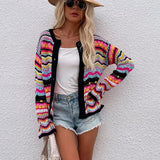 Jenny - Cárdigan de primavera acogedor y multicolor
