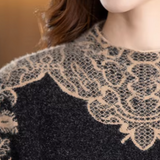 Vestido de suéter para mujer - Corte medio - Mangas largas - Elegante estampado floral