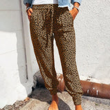 Pantalón jogger para mujer – Corte holgado – Algodón – Cintura elástica – Estampado animal
