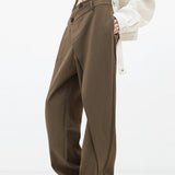 Pantalones anchos para mujer - Cintura alta - Corte holgado - Diseño asimétrico elegante