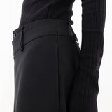 Pantalones anchos para mujer - Cintura alta - Corte holgado - Diseño asimétrico elegante