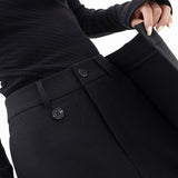 Pantalones anchos para mujer - Cintura alta - Corte holgado - Diseño asimétrico elegante