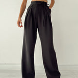 Pantalones Palazzo para Mujer - Cintura Alta - Pierna Ancha - Corte Elegante y Fluido