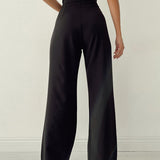 Pantalones Palazzo para Mujer - Cintura Alta - Pierna Ancha - Corte Elegante y Fluido