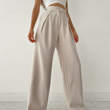 Pantalones Palazzo para Mujer - Cintura Alta - Pierna Ancha - Corte Elegante y Fluido