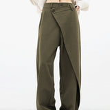 Pantalones anchos para mujer - Cintura alta - Corte holgado - Diseño asimétrico elegante