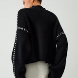 Alma | Suéter Oversize-Dolcevita con detalles de Piqué