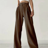 Pantalones Palazzo para Mujer - Cintura Alta - Pierna Ancha - Corte Elegante y Fluido