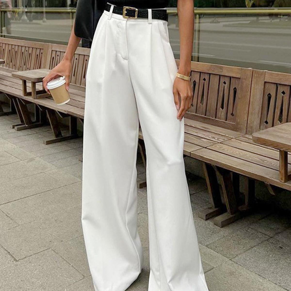 Pantalones anchos plisados para mujer: elegantes y cómodos