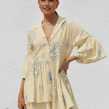 Vestido informal de verano con estampado para mujer: tejido ligero y transpirable.