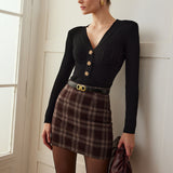 Minifalda de tweed a cuadros