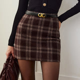 Minifalda de tweed a cuadros