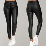 Pantalones de cuero elegantes y cómodos para mujer.