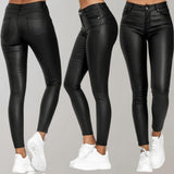 Pantalones de cuero elegantes y cómodos para mujer.