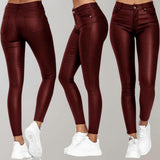 Pantalones de cuero elegantes y cómodos para mujer.
