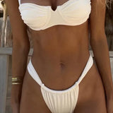 Elize - Conjunto de bikini de dos piezas atemporal con elegantes tirantes