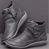 Botas de mujer - Piel texturizada - Cierre ajustable - Suela antideslizante informal