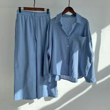 Conjunto de mujer coordinado – Camisa holgada y pantalón ancho – Algodón transpirable