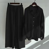 Conjunto de mujer coordinado – Camisa holgada y pantalón ancho – Algodón transpirable