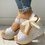 Sandalias Essa - Elegantes sandalias de verano con tacón de cuña alto