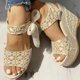 Sandalias Essa - Elegantes sandalias de verano con tacón de cuña alto