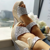 Sandalias Essa - Elegantes sandalias de verano con tacón de cuña alto