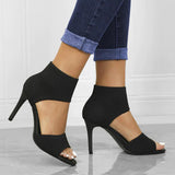 Sandalias de tacón alto para mujer - Punta abierta - Correa ajustable en el tobillo - Elegantes y modernas