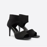Sandalias de tacón alto para mujer - Punta abierta - Correa ajustable en el tobillo - Elegantes y modernas