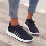 Zapatillas deportivas para mujer - Tejido de punto transpirable - Ligeras y cómodas - Suela acolchada