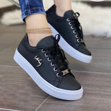 Zapatillas deportivas para mujer - Piel sintética transpirable - Suela cómoda antideslizante - Cordones ajustables