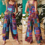 Mono de mujer - Suelto y fluido - Patchwork bohemio - Sin mangas con bolsillos