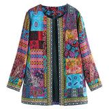 Cárdigan de mujer – Punto suave – Corte holgado – Abertura frontal – Patrón patchwork