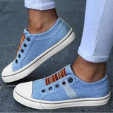 Zapatillas sin cordones para mujer - Cómodas - Lona transpirable - Suela de goma