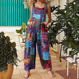 Mono de mujer - Suelto y fluido - Patchwork bohemio - Sin mangas con bolsillos