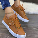 Zapatillas deportivas para mujer - Piel sintética transpirable - Suela cómoda antideslizante - Cordones ajustables